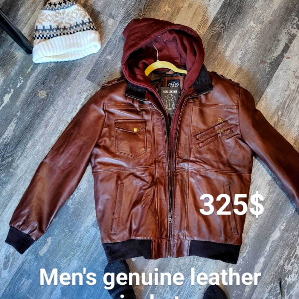 Genuine leather men's jacket